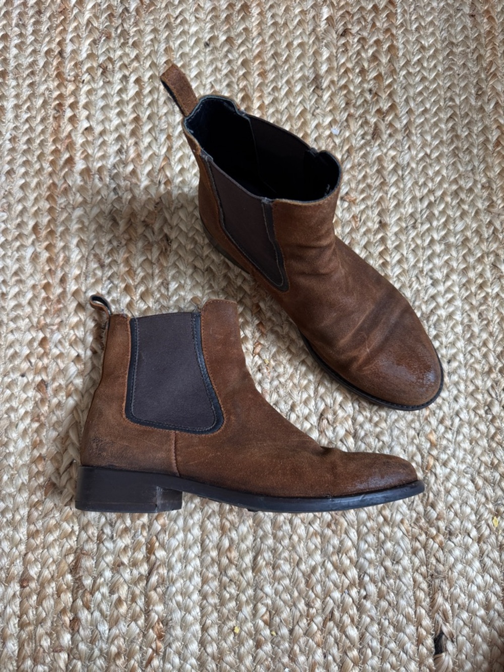 Thursday US 9 Womens Duchess Cognac Brown Suede Slip on Boots